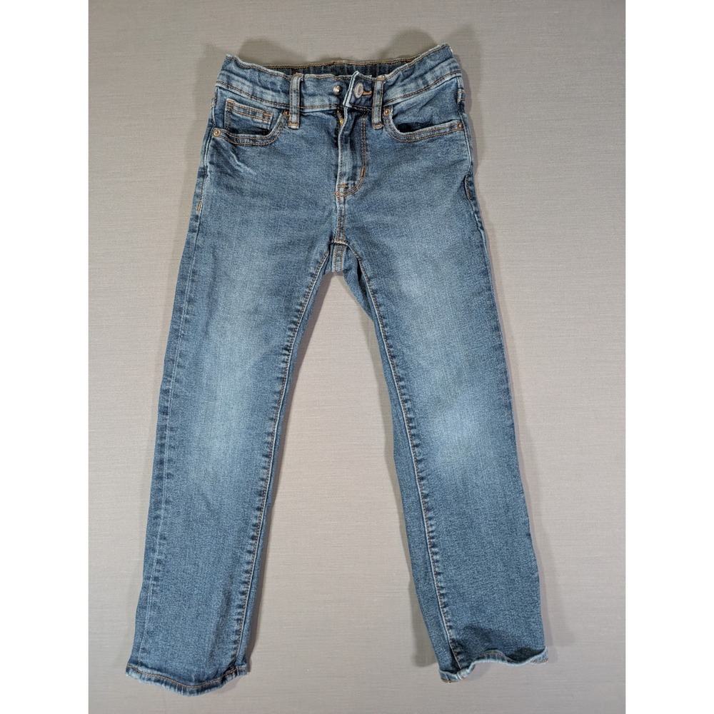 Old Navy Boys Straight Built-In Flex Jeans Medium Wash Size 7 Adjustable Waist